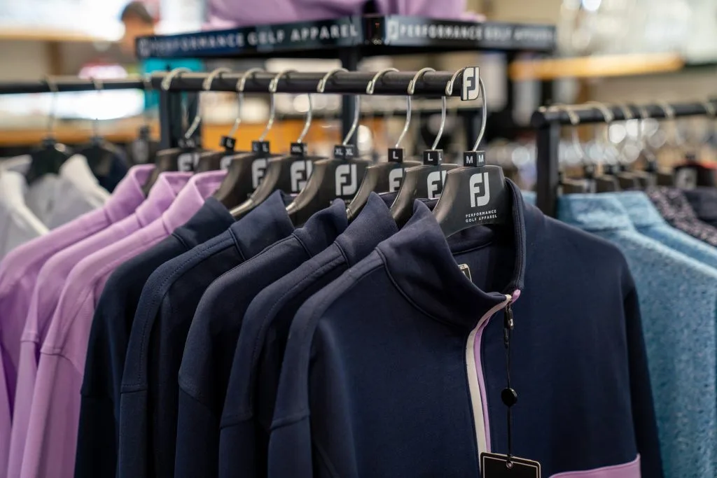 FootJoy golf tops available in the pro golf shop at The Shropshire Golf Club in Telford, offering premium golf apparel in Telford