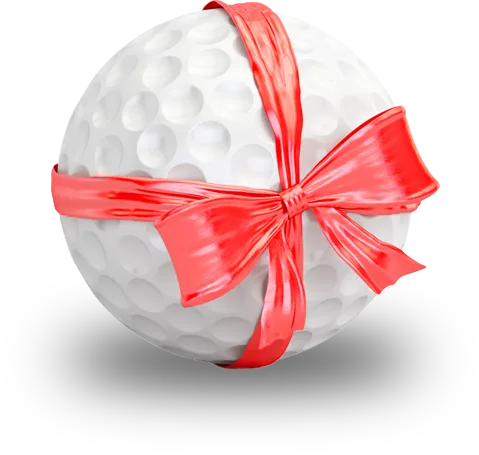 Golf ball wrapped in a ribbon at The Shropshire Golf Club pro shop in Telford, perfect for golf gifts and accessories in Telford